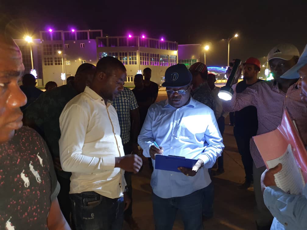 Umahi Inspects Various Projects At Night (Photos)